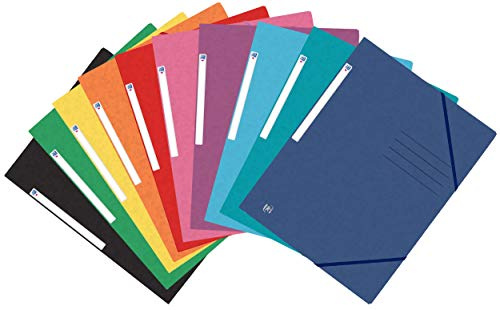 Oxford Top File + Eckspannermappe A4, extrastark aus Karton, sortiert 10 Farben, 25er Pack, 400124547
