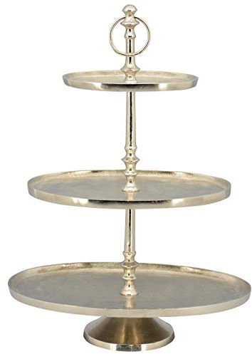 EXNER dekorative ovale Tisch-Etagere 3-stufig Metall vintage Landhaus-Stil Küchen-Etagere