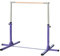 HOMCOM Barre Fixe de Gymnastique Enfant - Barre de Gymnastique Hauteur réglable 13 Niveaux 92 à 150 cm - Acier Violet Bois Massif hêtre