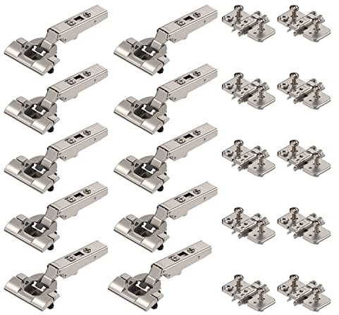 siwitec Blum CLIP top 110° Scharnier INSERTA BLUMOTION vernickelt Eck 10er | CLIP-Mechanismus für werkzeuglose Montage, stufenlose 3-dimensionale Fronteinstellung