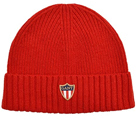 GANT Strickmütze Banner Shield Beanie Wolle One Size (Rot)
