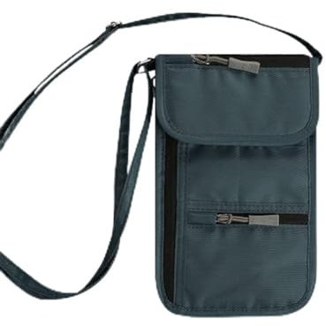 ihreesy Brustbeutel Brusttasche Reisegeldbeutel, Kleine Umhängetasche Nylon Reise-Nackentasche Organizer Unisex Brusttasche Wasserdichte Leicht Reisepass-Halter mit Verstellbar Umhängegurt,Dunkelgrün