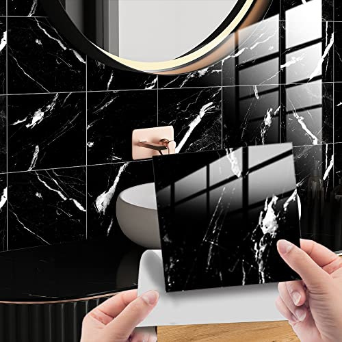 HORIWE Fliesenaufkleber Marmorierung 15x15cm Wandfliese Aufkleber 20 Stück PVC Fliesensticker Fliesen Folie Selbstklebende Tapete Wasserdicht Wandaufkleber für Küche, Schrank, Möbel, Tisch