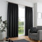 Fusion - Black Curtains W66 x L54 (168 x 137cm) - 100% Cotton - 2x Panels - Pencil Pleat Curtains in Black - Soundproof Curtains & Thermal Curtains for Bedroom - Black Pleated Curtains & Drapes