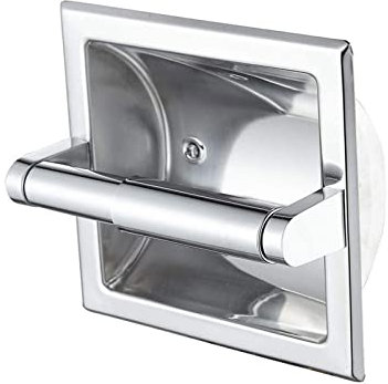 Toilettenpapierhalter, Badezimmerzubehör, Einbau-Toilettenpapierhalter, Wand-Toilettenpapierhalter aus gebürstetem Nickel, Edelstahl, Einbau-Toilettenpapierrollenspender for Badezimmer (Farbe: Schwarz
