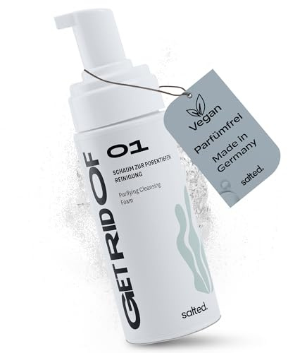 salted. Porentiefer Reinigungsschaum | 150 ml | Gesichtsreinigung für ein frisches und geklärtes Hautbild | Für ölige und Mischhaut | Gesichtspflege Damen & Herren | Vegan | Parfümfrei | Pure