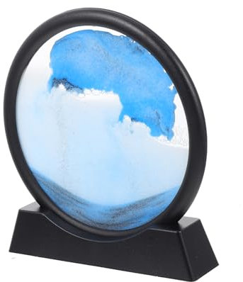 VICASKY 3d-treibsand-malerei Runde Sandkunst Mit Rahmen Timer-küche Treibsand Malen Dekorative Treibsandmalerei Desktop-spielzeug Wanddekoration 3d-sanduhr Dropshipping Bild Glas Büro