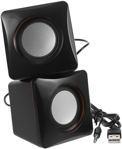 HEALEEP Mini Haut-Parleur USB Filaire Compact Portable pour Ordinateur De Bureau Et Pc Enceinte Audio Multimédia Facile À Utiliser Et Compatible avec Laptops