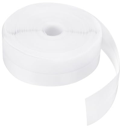 QUARKZMAN Silicone Sigillo Striscia 35mm Striscia Tenuta Silicone per Ferma Spifferi per Porte Nastro Adesivo Finestra Casa Doccia Fessure Vetro Lunghezza 12m, Bianco