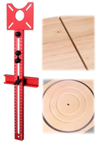 QWORK® Bussola per fresatura regolabile in alluminio, fresatrice multifunzionale per dime di fresatura per cerchi e linee rette - Raggio da 90 mm a 370 mm - Compatibile con Makita