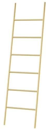 WPJBDS Portasciugamani in Piedi Portasciugamani a 6 Ripiani Porta Coperte a Scala Porta Asciugamani in Metallo a Parete Porta Asciugamani autoportante Portaoggetti Mensola per Asciugamani(Color:Oro)