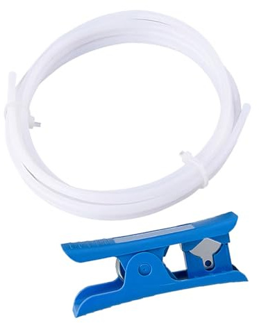 QitinDasen 3 Meter 3D Drucker PTFE Teflonschlauch mit Schlauchschneider, AD 4.0 mm/ID 2.0 mm, 3D Drucker PTFE Teflonrohr, für 1.75 mm Filament 3D Drucker