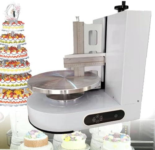 Automatic Decorating Cake Coating Smoothing Scraping Machine 4-12 inch Portable Cake Icing Machine Adjustable Cake Icing Smoother Tool Baking Birthday Cake Frosting Machine