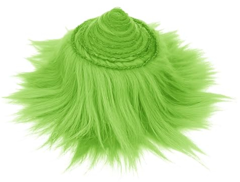 HXJDAM Furry Faux Kunstleder Plüsch, 2 x 80 Zoll Kunstfell Zum Basteln, Craft Plüschstoff, Plüsch Kunstfellstoff Langhaarplüsch fur Wichtelbart Santa Hair Dwarf DIY Dekoration. Grünes