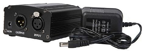 HEMOTON Netzteil Für Kondensatormikrofon Mit XLR-Kabel Und Adapter Kompaktes Aluminium-gerät Mit Led-anzeige Symmetrische Ausgänge Für Musikaufnahme Und Bühnennutzung