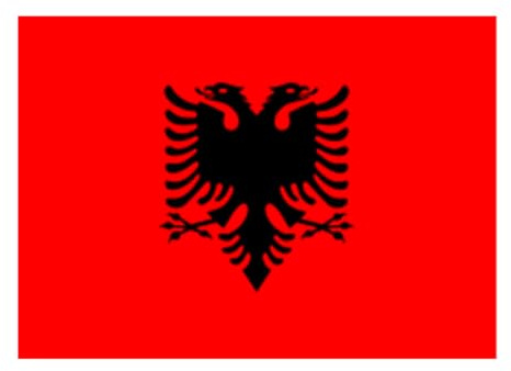 Bandiera Albania 90 x 150 cm, grande con passeggio e lacci, leggera per sport e calcio
