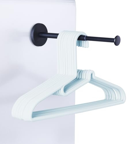 Magnetic Hanger Organizer Rack, Extendable Clothes Hanger Stacker for Washing Machine or Dryer, Space Saving Hanger Storage Holder, Keep Clothes Hangers in Hand, Black, Pack of 1