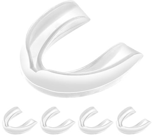 Ptwola 5 Pieces Sports Mouth Guards Transparent Football Mouthguard