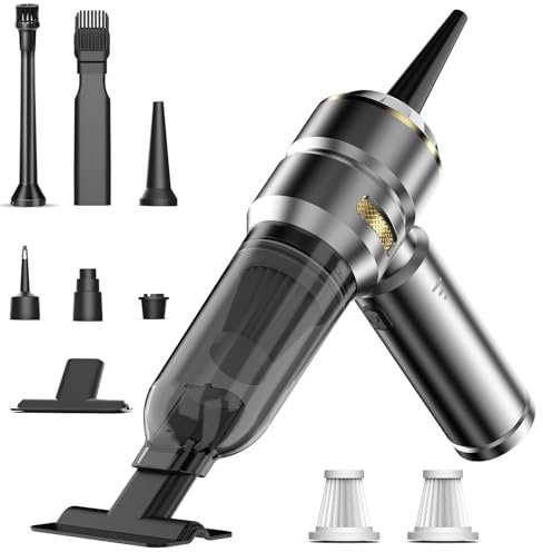 DkevEu Aspirapolvere Portatile 20000 Pa Mini Aspirapolvere Senza Fili con Ricarica USB Aspirapolvere Auto Versatile Aspirapolvere Piccolo per L'auto, La Casa, La Cucina, I Peli Degli Animali