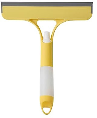 Window Squeegee with Spray 3 in 1 Window Squeegee Cleaner, Window Cleaning Equipment Kit for Indoor/Outdoor High Window, Window Cleaning Tool for Car Washing Smooth Grinding for Home Kitchen (Yellow)