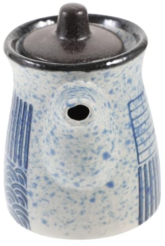 MOLUCKFU Vinagrera Japonesa de Cerámica Boca Pequeña, Capacidad Moderada | Vertido Preciso, Limpieza Sencilla, Uso Multifuncional, Apariencia Simple y Elegante, Formato 1 Pieza