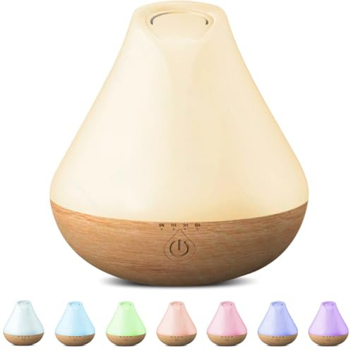 PureMist Essential Oil Diffuser 100ML: Auto-Off Aromatherapy Diffuser for Home - Ultrasonic Humidifier with 7 Colors LED - Air Freshener - Compact Design