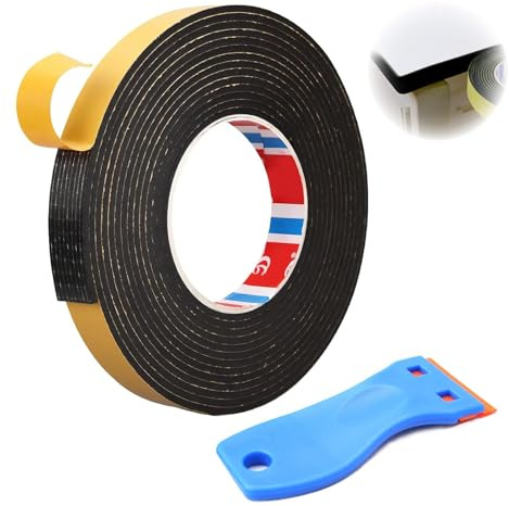 Ceranfeld Dichtungsband Selbstklebend 10mm x 3mm 5m Dichtband für Kochfeld mit kleinem Schaber Montageband für Ceranfeld Kochfeld Spülbecken Einbauspülen Herdplatte Induktionskochfeldes Hitzebeständig