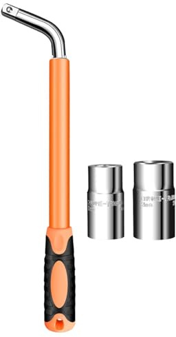 Fazvncv Juego de llaves ajustables en forma de L con 4 llaves de vaso de 17/19/21/23 mm, brazo extensible para cambiar las ruedas sin esfuerzo