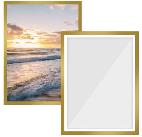 CAAGGMM Cadre de Peinture Diamant, 2 Pièces 30 x 40 cm Cadre photo Magnétique Amovible, Accessoires pour la Peinture Diamant, pour Avis, Certificats, Affiches(Or)