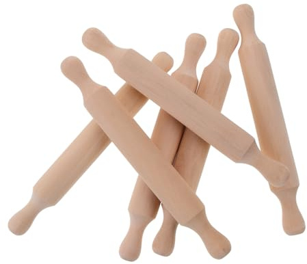 VALICLUD 6pcs Children Wooden Mini Rolling Pins Small Rolling Sticks for Baking and Play House DIY Kitchen Tools for Boys and Girls