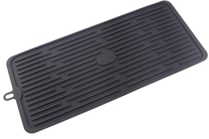 IMIKEYA Alfombrilla de Silicona para Secado con Ranuras Profundas Bandeja de Drenaje Gruesa para Cocina y Barra Antideslizante y Duradera para Escurrir Platos y Frutas