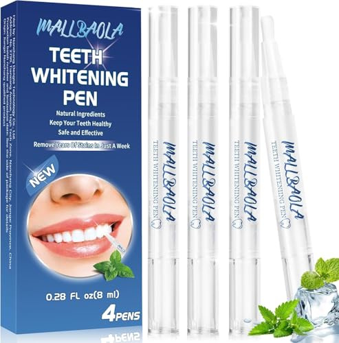 4 Pièce Stylo Blanchiment Dents, Gel Blanchissant pour Dents, Kit Blanchiment Dentaire, Blanchir Les Dents Rapidement, Blanchisseur De Dents Instantanée, Efface Taches & Décolorations