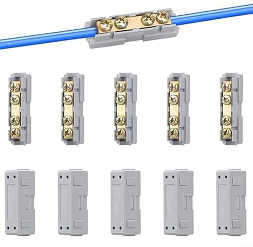 Kit di connettori per cavi da 10 AWG, morsettiere a connessione rapida ad alta corrente, 60 A/80 A, connettori elettrici marini in ottone e ABS, per alimentazione automobilistica e (60 A)