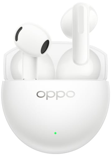 OPPO Enco Air5s Auricolari wireless semi-in-ear con cancellazione rumore adattiva, tre microfoni per chiamate IA nitide, Bluetooth 6.0, autonomia totale 48 ore con custodia ricarica, Lunar White