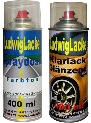 Sprayset für BMW Bluewater Farbcode 896 Baujahr 2001-2013 Metallic Lack - Eine Spraydose Basislack 400 ml und eine Dose Klarlack glänzend 400ml. Beide Spraydosen enthalten 1K Autolack.