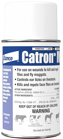 Catron IV, Animal Wound Spray, Controls Flies, Fly Maggots and Ticks on Livestock, 10 oz.
