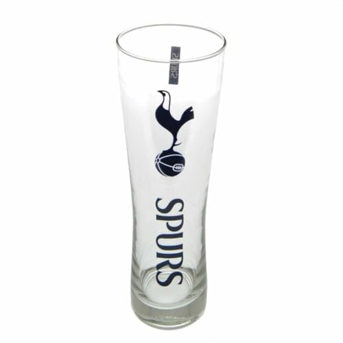 Tottenham Hotspur Official Tall Pint Beer Glass with Club Crest - Clear Glass Peroni