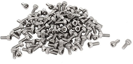 sourcing map M2,5 x 6 Hex Key Socket Head Rändel Gap Schrauben Schrauben 100 Stück Zylinderschrauben mit Innensechskant Zylinderkopfschrauben Maschinenschrauben Edelstahl Gewindeschrauben