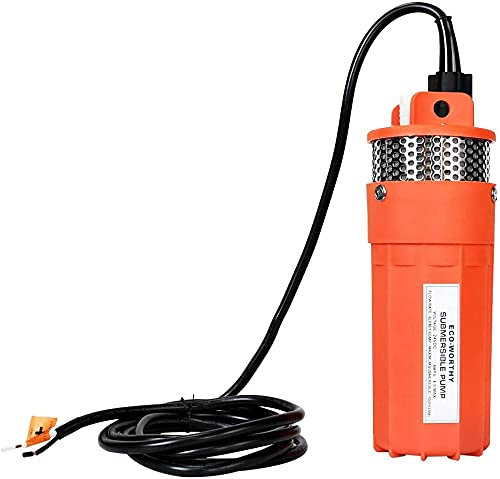 DCHOUSE 24V Submersible Deep Well Water Pump with 10ft Cable 1.6GPM 4'' 5A, Max Lift 230ft/70m, DC Pump/Alternative Energy Solar Battery Farm & Ranch Submersible Deep Well Pump