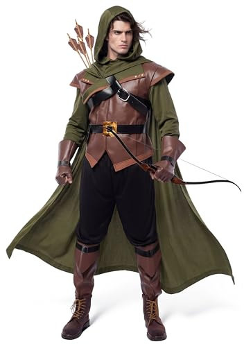 Spooktacular Creations Robin Hood Kostüm, Deluxe Herren Kostüm Set aus Leder für Halloween Dress Up Party