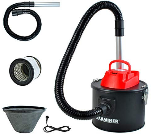KAMINER Aspirateur électrique à Cendres avec 2 filtres Hepa 6317 pour Grill 10L (800W), Rouge Foncé