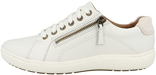 Clarks Nalle Lace, Zapatillas de Gimnasia Mujer, White Leather, 40 EU