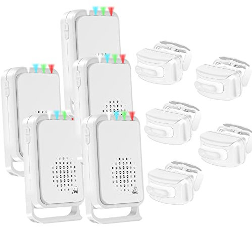 NineLeaf Outdoor Bewegungsmelder Alarm, Radar und PIR Einfahrtsalarm, wasserdichte IP64 Store Funktürklingel, Pfleger-Erinnerung für ältere Menschen, 5PK