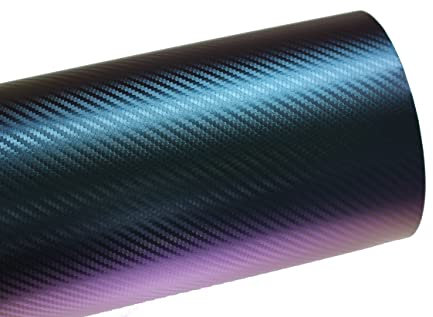 Finest Folia BS05 3D Chamäleon Blau Carbonfolie BLASENFREI Luftkanäle Auto Folie (30 cm x 142 cm)