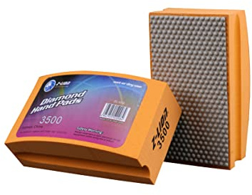 Diamond Sanding Hand Pad Blocks,Arc Shape Back Hand-Held Block for Grinding,Polishing,Sharp Edges,Grit 3500