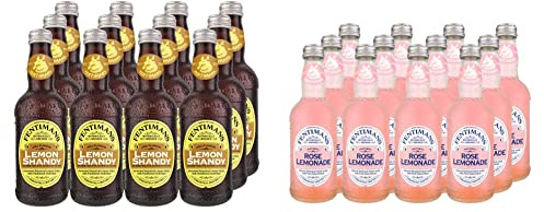 Fentimans Lemon Shandy, 275 ml (Pack of 12) & Fentimans Rose Lemonade, 12 x 275 ml Bottles