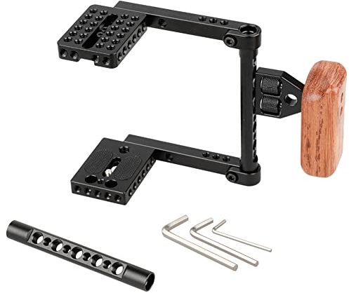 Huhebne Appareil Photo Reflex NuméRique Stabilisateur D'Appareil Photo en de Lapin avec PoignéE en Bois pour 80D D7000 A99 1657