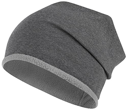 Smarilla Wintermütze Junge Kindermütze Beanie Fleece gefüttert, Größe: 54-56, Farbe: Graphitgrau