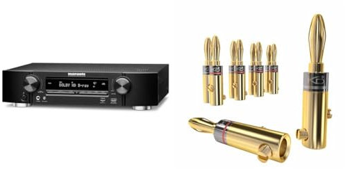 Marantz Professional, Nr1510 - Receptor AV de 5.1 Canales Compacto, Color Negro & KabelDirekt – Conectores Banana – 5 Pares (Conectores Tipo Banana para Cables de Altavoz de hasta 6m