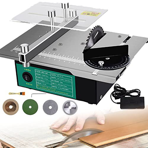 LINTAIZUO Mini Sega da Tavolo Portatile di precisione seghe da Tavolo 180 W Sega Circolare Lama per Sega ad Altezza Regolabile Sega per Artigianato Fatto a Mano Legno/Metallo/plastica Taglio